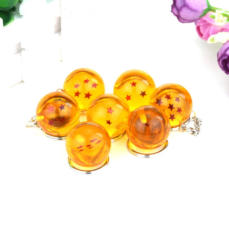

Cartoon anime Dragon Ball Keychain Child DBZ cosplay Dragonball Z 7 Stars Crystal Ball Keyrings PVC Pendant key holder men gif