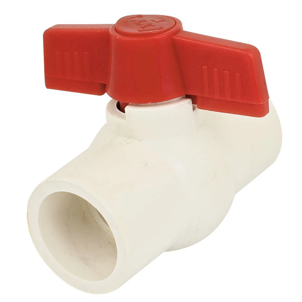 

32mm x 32mm Slip Ends Two Way Ports PVC Ball Valve White Red