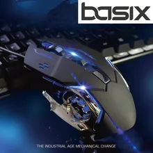 BASIX беззвучное тихое Мышь Проводная игровая клавиатура Мышь Регулируемая 6 кнопок Кабель USB оптическая Gamer Мышь мышь для ПК, ноутбук