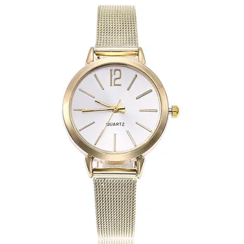 

Women Simple Ultra Thin Quartz Analog Wristwatch with Metal Mesh Band LL@17