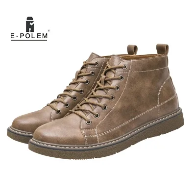 

2019 Punk Autumn High-top Casual Shoes Korean Men's Breathable Lace Chelsea Boots England Shoes