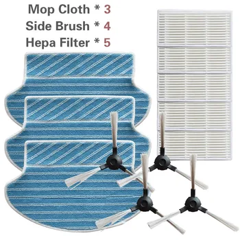

5 liver filters + 4 side brushes + 3 mop robot vacuum cleaner parts liver filters for Proscenic 780T 790t