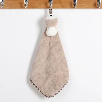 

1PC Fish Khaki Water-Absorption Quick-Dry Hand Towel Creative Polyester Fibre toilet Kitchen Living Room Office Hand Towels