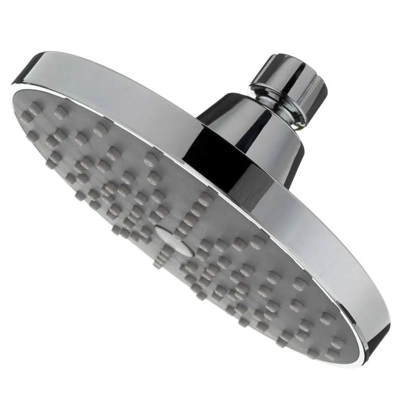 6 Inch Hotel Bathroom Showerhead ABS Plastic Top Spray Single Rain Shower Head Round Chrome
