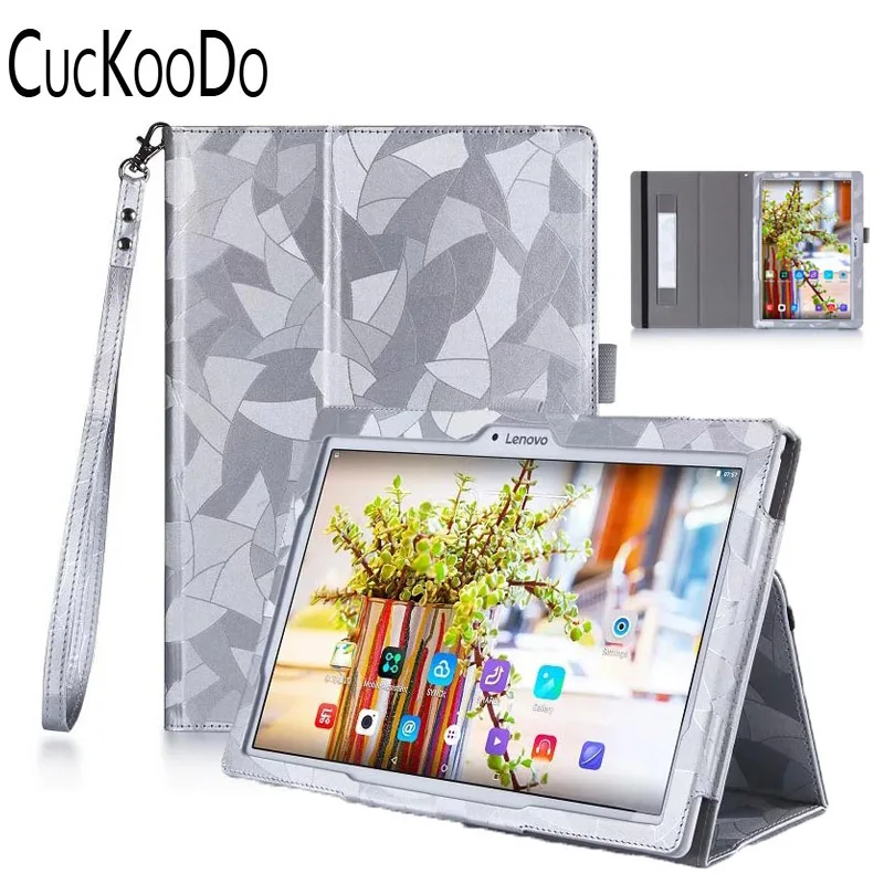 

CucKooDo Ultra Thin Lightweight Tri-Fold Multi-Angle Stand PU Leather Cover for 10.1 inch Lenovo Tab 2 A10-70F / A10-30 Tablet