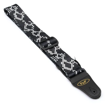 

P&P Guitar Strap Belt Leather Ends for ACOUSTIC OR ELECTRIC GUITAR Pattern: Square block