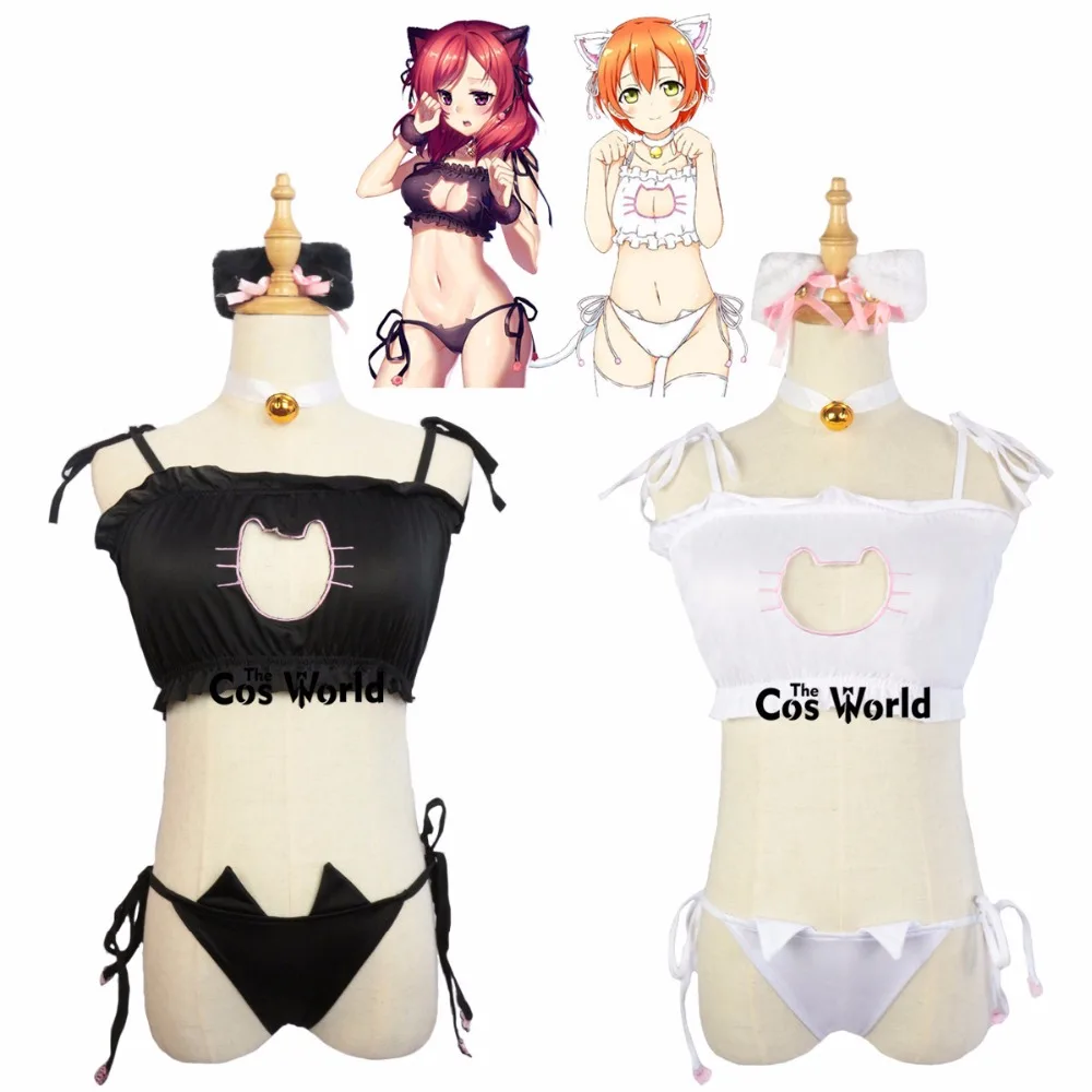 Love Live сексуальное нижнее белье с открытой грудью и котом трусы костюм костюмы для