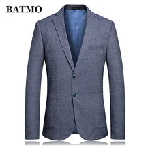 BATMO Новое поступление весна Высокое качество хлопок и лен повседневные мужские блейзеры, мужские костюмы мужские, повседневные куртки для мужчин, плюс-Размер 6829
