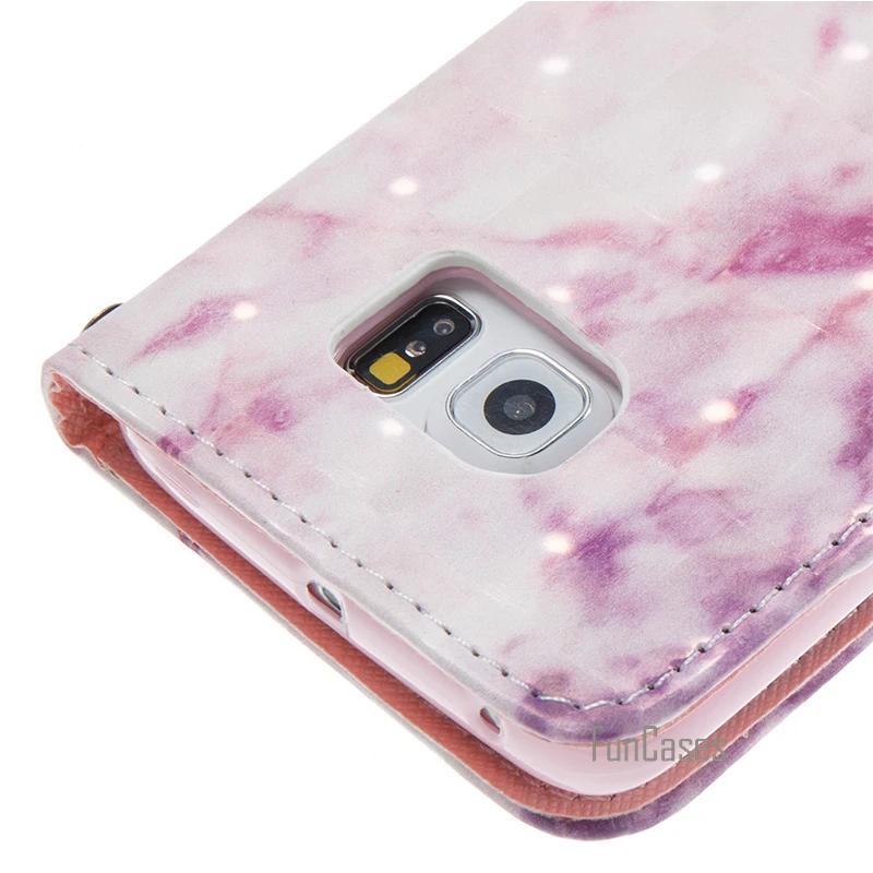 Leather Wallet Flip Marble Case For Samsung Galaxy S6 Edge Phone Cover Accessory For sansung samsun sumsung sumsang