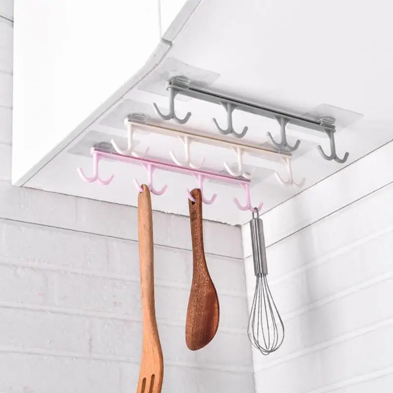

8 Hooks Multi-function Hanging Hooks for Kitchen Clothes Hanger Rack Wardrobe Cabinet Wall Mounted Type Hanger Shelf Organizer