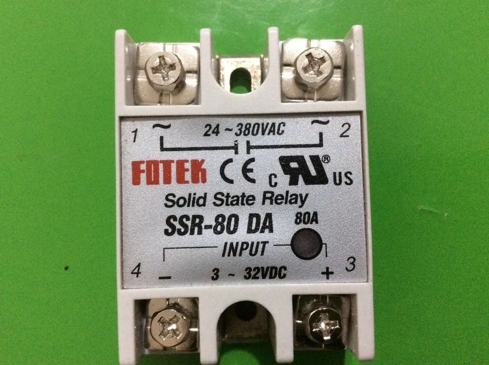 Твердотельное реле 80 A SSR DA 3-32V DC-24-380 V AC для температурного контроллера |