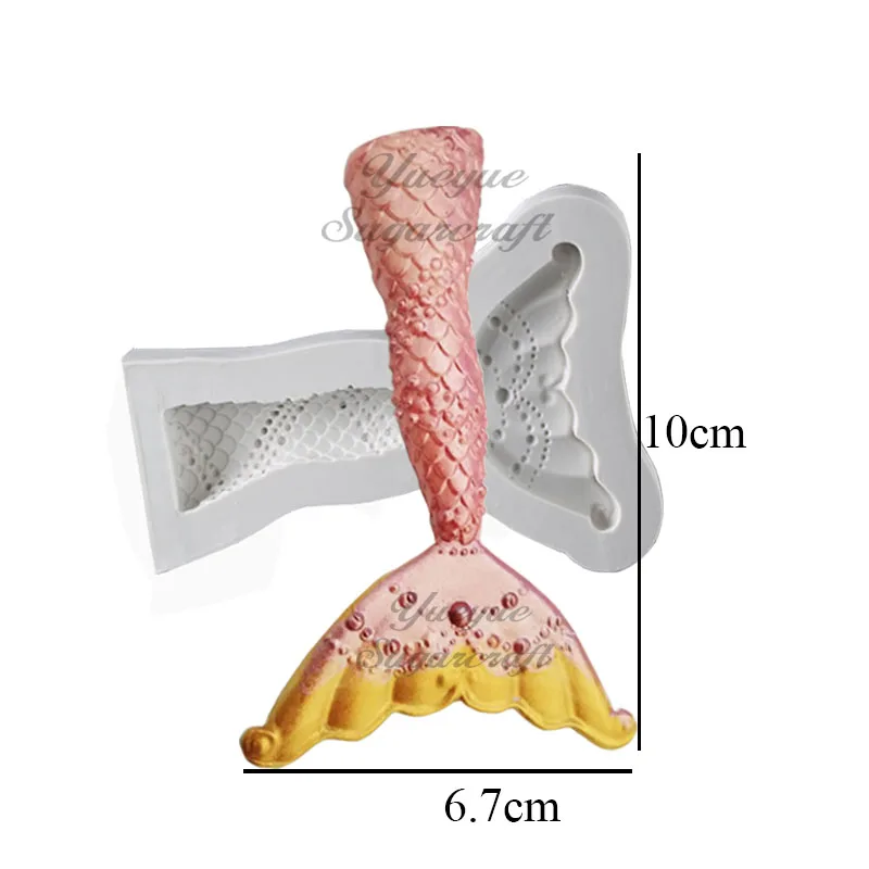 Yueyue Sugarcraft морская/силиконовая форма в виде хвоста русалки помадка форма для украшения торта инструменты шоколадная форма - Цвет: S-1