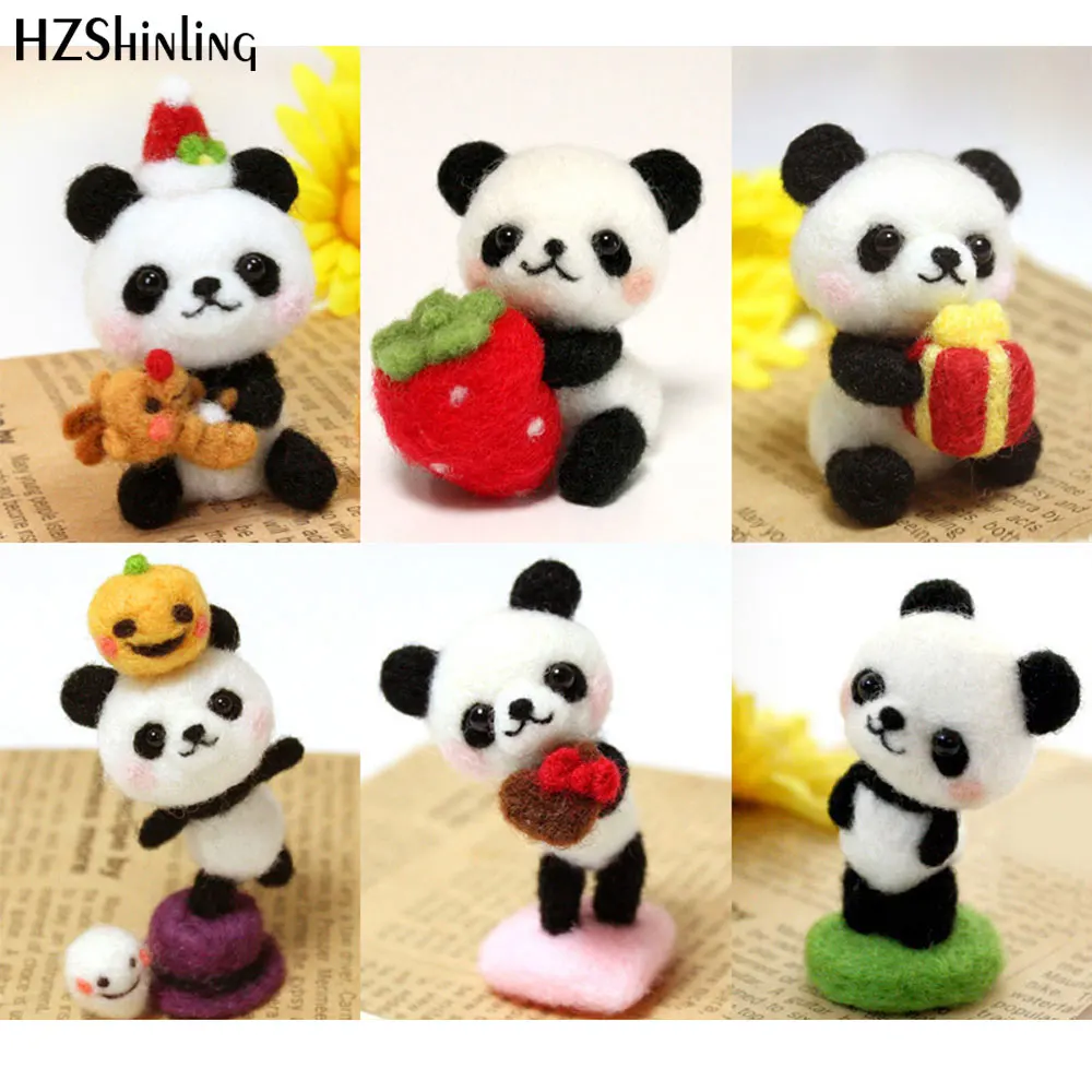 Wool Felt Diy Panda Wool Felt Toy Doll Wool Felt Kit Felt Diy