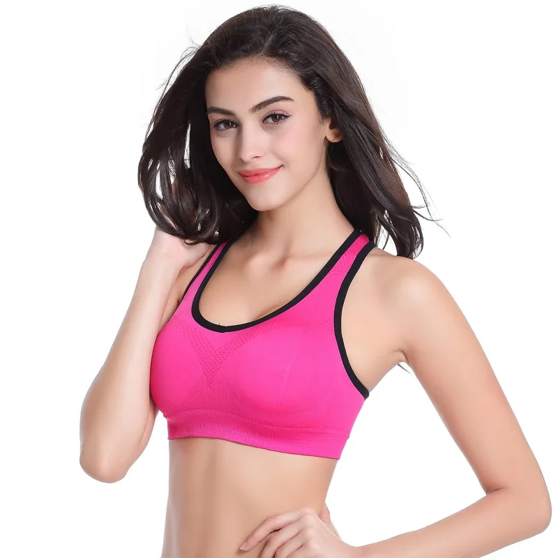 Spring Summer Women Seamless Sports Bra Push Up Padded Running Bras