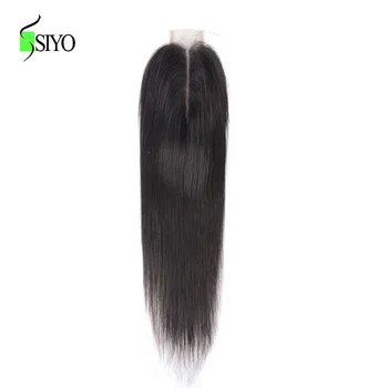 

SIYO Human Hair Lace Closure 2X6 Middle Part Brazilian Straight Hair Closure 6-18inch Natural Color Remy Hair