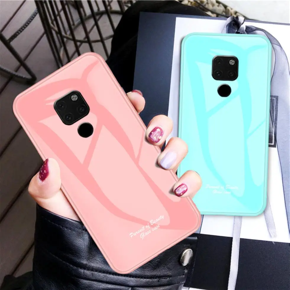 Для Huawei Mate 20 10 Pro 9 Nova 4 чехол милый Макарон цветной противоударный из закаленного