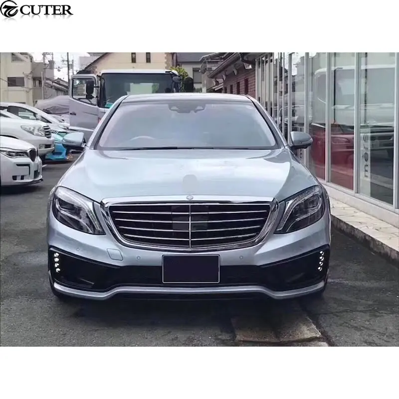 W222 S320 S350 комплект кузова автомобиля FRP Неокрашенный Передний Задний бампер боковые юбки для Mercedes Benz W222 S500 WALD Комплект кузова 13-17