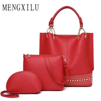 

3Pcs/Sets Women Handbag 2019 Messenger Bags Ladies Fashion Shoulder Bag Ladies PU Leather Casual Female Shopper Bolsa Feminina