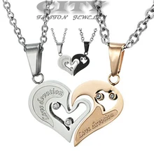 Gros promotions Europe / corée ornements bijoux de mode couple doux coeur de collier pendentif cadeau GX537