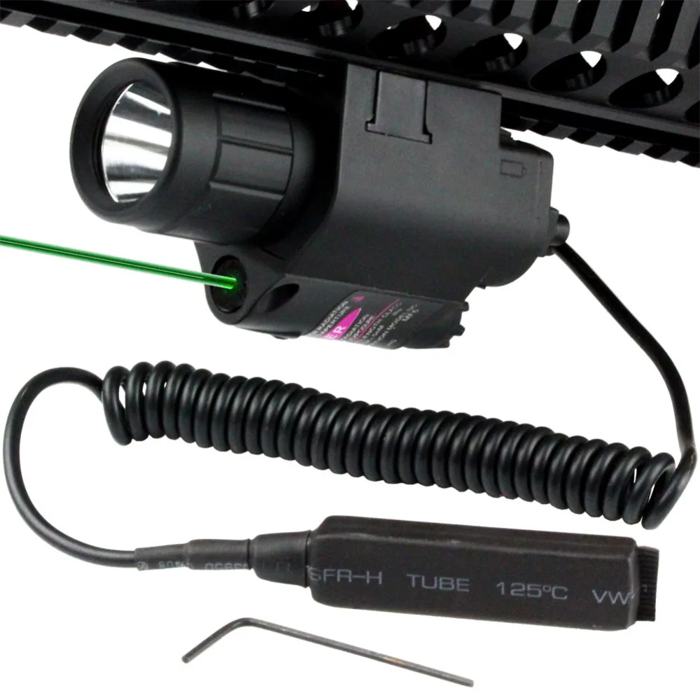 VERY100 Assault Tactical Flashlight & Green Laser Sight Combo Weaver
