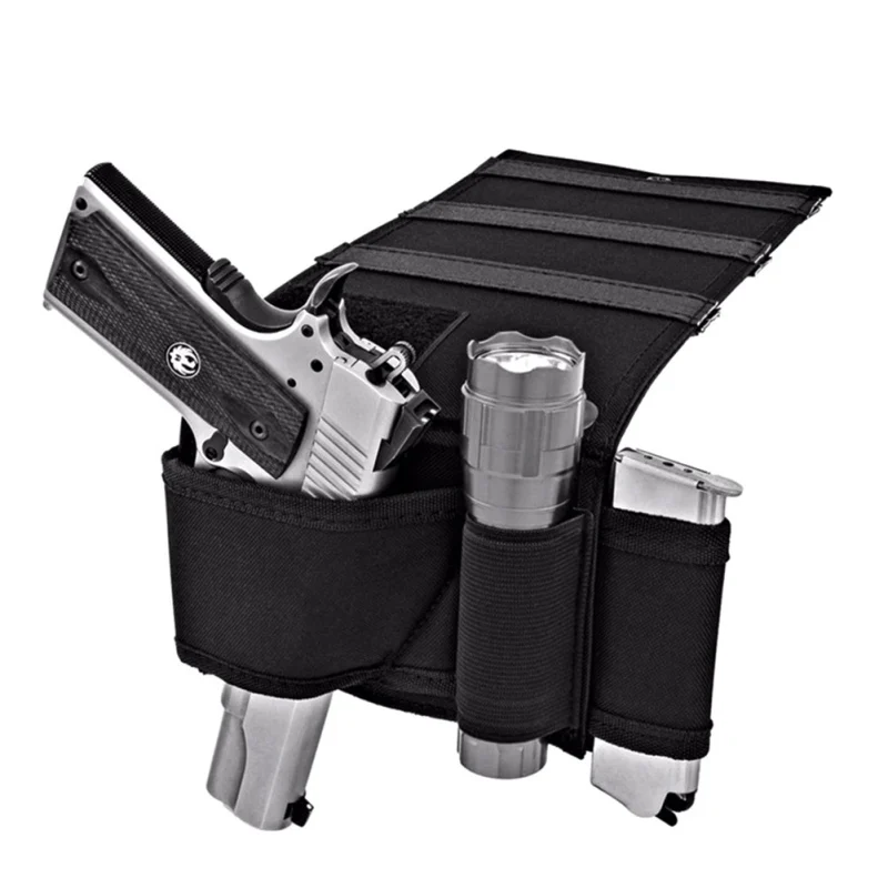 Регулируемый тактический пистолет кобуры пистолет держатель Универсальный с фонариком петли прикроватной тумбочке диван под матрас