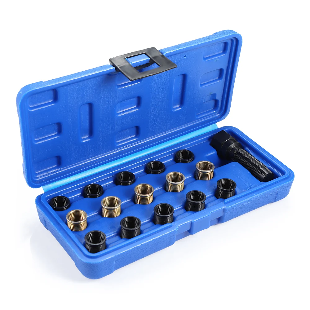 

M14 X 1.25mm Spark Plug Re-Thread Repair Tap Tool Reamer Inserts Kit Portable Hand Tool Sets Car Repair Tool Set