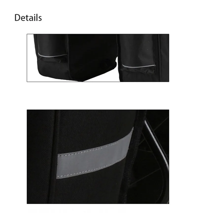 Excellent 30L Double Side Bike Rear Bag Pannier 600D Polyester Bicycle Carrier Bag PVC Cycling Rack Seat Bag MTB Saddle Bag Pouch BG0025 4