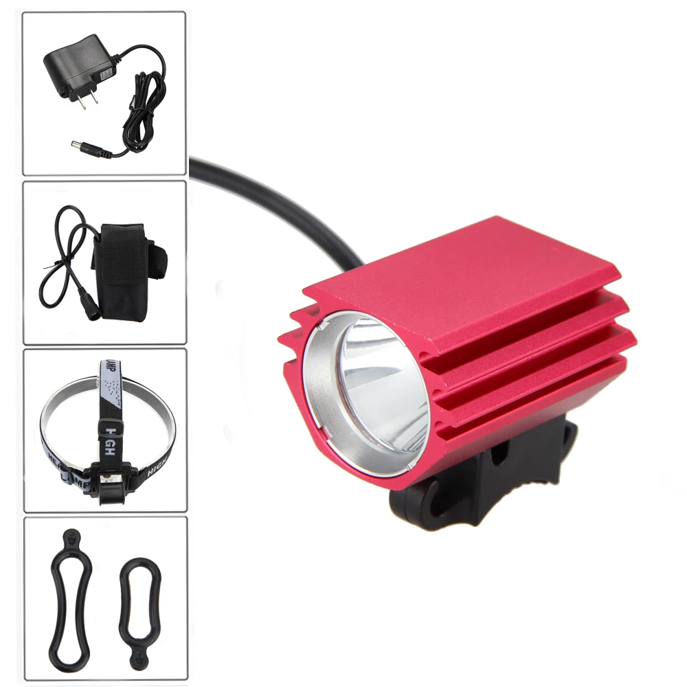 Sale Portable Mini Lamp 3000 LM  XM-L2 LED Headlamp 4 Modes Front Bike Light Camping Torch with Battery Pack 2
