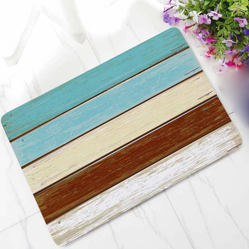 Винтаж Стиль дерево Poard домашний Вход Пол ковры нескользящие для гостиная украшения двери коврики походный матрац Лидер продаж