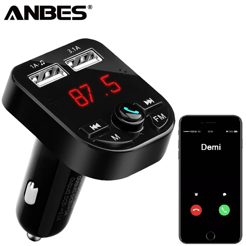

Car Kit Bluetooth 5.0 Handsfree Wireless FM Transmitter LCD MP3 Player USB Charger 3.1A Auto FM Modulator Car Accessories