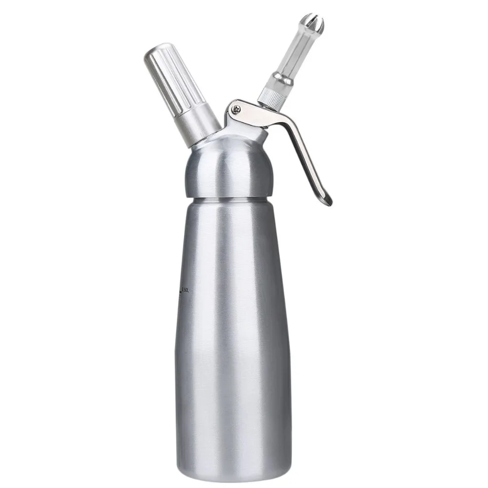 

2019 500ml Whole Aluminum Whipped Cream Dispenser Pint Gourmet Whipper Stainless Steel Decorating Nozzles+Plastic Pastry Tube