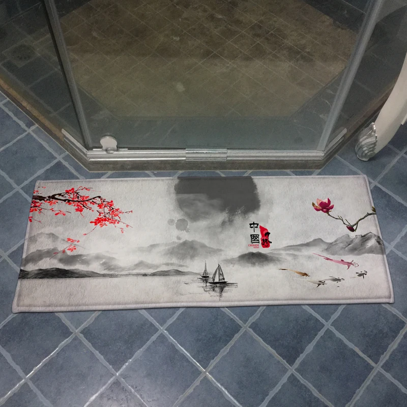 Китайская традиционная Ковры пейзажной живописи Коврики Длинные Бар вступления в Гостиная Спальня Кухня Ванная комната противоскользящие Ковры
