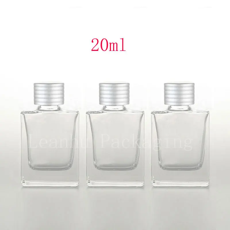 

20ml empty rectangle clear glass bottles with caps for perfume, botella garrafa de ,refillable perfume glass bottle ,clear glass