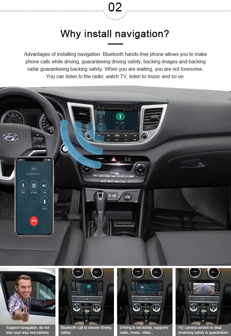 Best JDASTON Android 9.1 Car DVD Player For Hyundai Tucson/IX35 2015 2016 2017 Multimedia GPS Navigation 2 Din Car Radio Audio WIFI 3