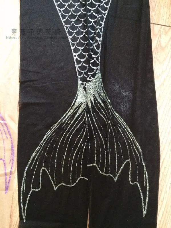 Новое поступление, высококачественные женские прозрачные сексуальные блестящие колготки в стиле Харадзюку с принтом в виде рыбьего хвоста русалки