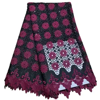 

African French Tulle Lace Fabric High Quality With Stones french tulle lace fabrics Guipure Chemical African Lace Fabric BXSD02