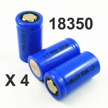 

10pcs 3.7v INR 18350 rechargeable lithium ion battery cell 900MAH for LED flashlight torch and speaker