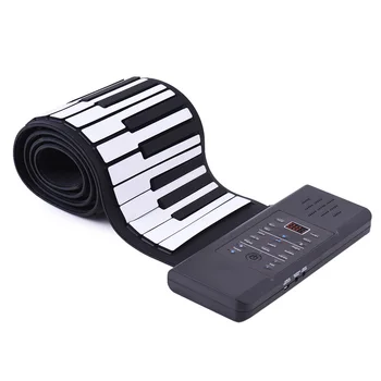 

88 Keys Electronic Piano Portable Silicon Flexible Hand Roll Up Piano USB Keyboard Built-in Li-ion Battery and Loud Speaker