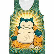 Будда снорлакс майка спящий Тип Покемон Snorlax как Будда 3d принт Повседневная Футболка Летний стиль жилет трикотаж для женщин и мужчин