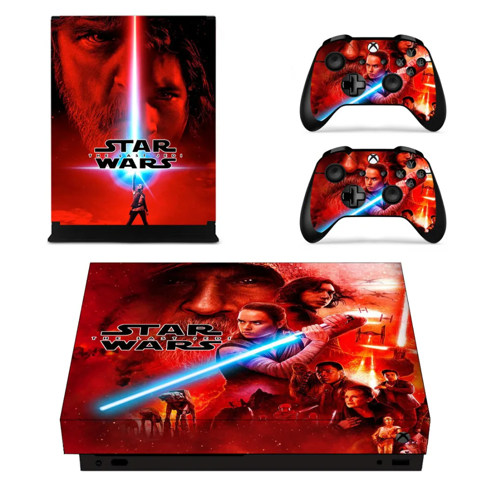 Star Wars последний джедай кожи Стикеры наклейка для Microsoft Xbox One X консоли и 2 Пульты ДУ для игровых приставок для Xbox One X кожи Стикеры винил