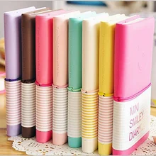 120 шт конфетных цветов модные милые очаровательные мини смайлики бумажный блокнот ежедневник для заметок книга кожа блокноты канцелярские Pocketbook