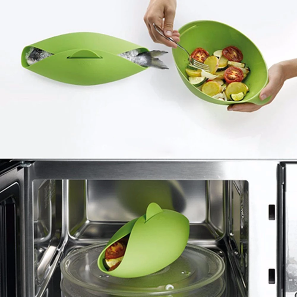 Walfos大きなシリコンスチーマー電子レンジ蒸し器オーブン魚やかん密猟者炊飯器食品野菜ボウルバスケットキッチン調理ツール