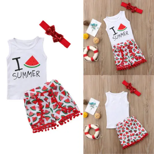 Детский летний костюм для девочек|watermelon clothes|watermelon outfitskids girls outfits |