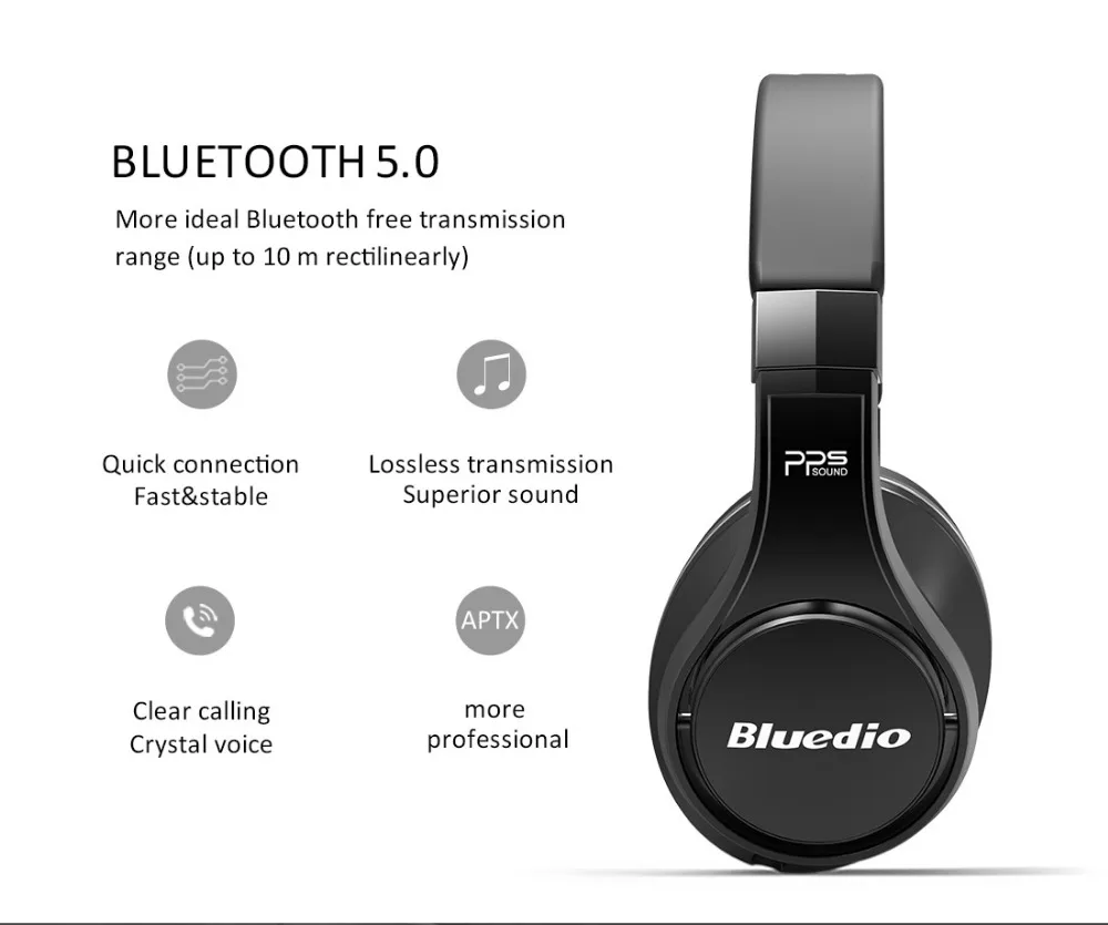 Bluedio U(НЛО) 2 Bluetooth наушники беспроводные высокого класса запатентованная 8 драйверы наушники с микрофоном для телефона голосового управления