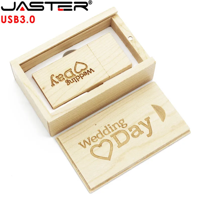 JASTER USB 3,0 логотип клиента деревянный USB флеш-накопитель Флешка карта памяти+ подарочная коробка 4 ГБ 8 ГБ 16 ГБ 32 ГБ 64 ГБ U диск свадебные подарки