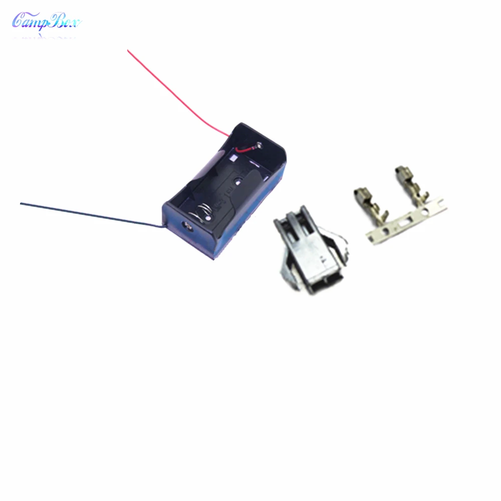 10Pcs 1xD Type Battery Case Holder Socket Wire Junction Box With 15cm Wires SM 2 54