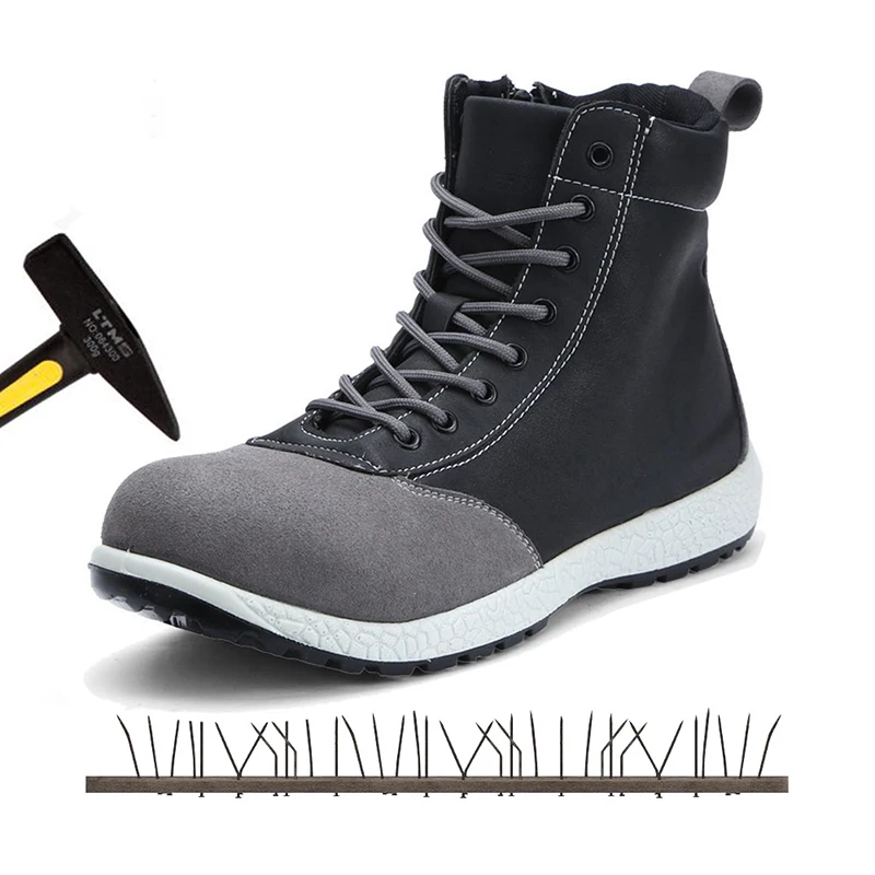 

Mens Safety Boots Shoes Steel Toe Working Safety Shoes S1P Protection Grade Construction Ankle Boots Security Footwear