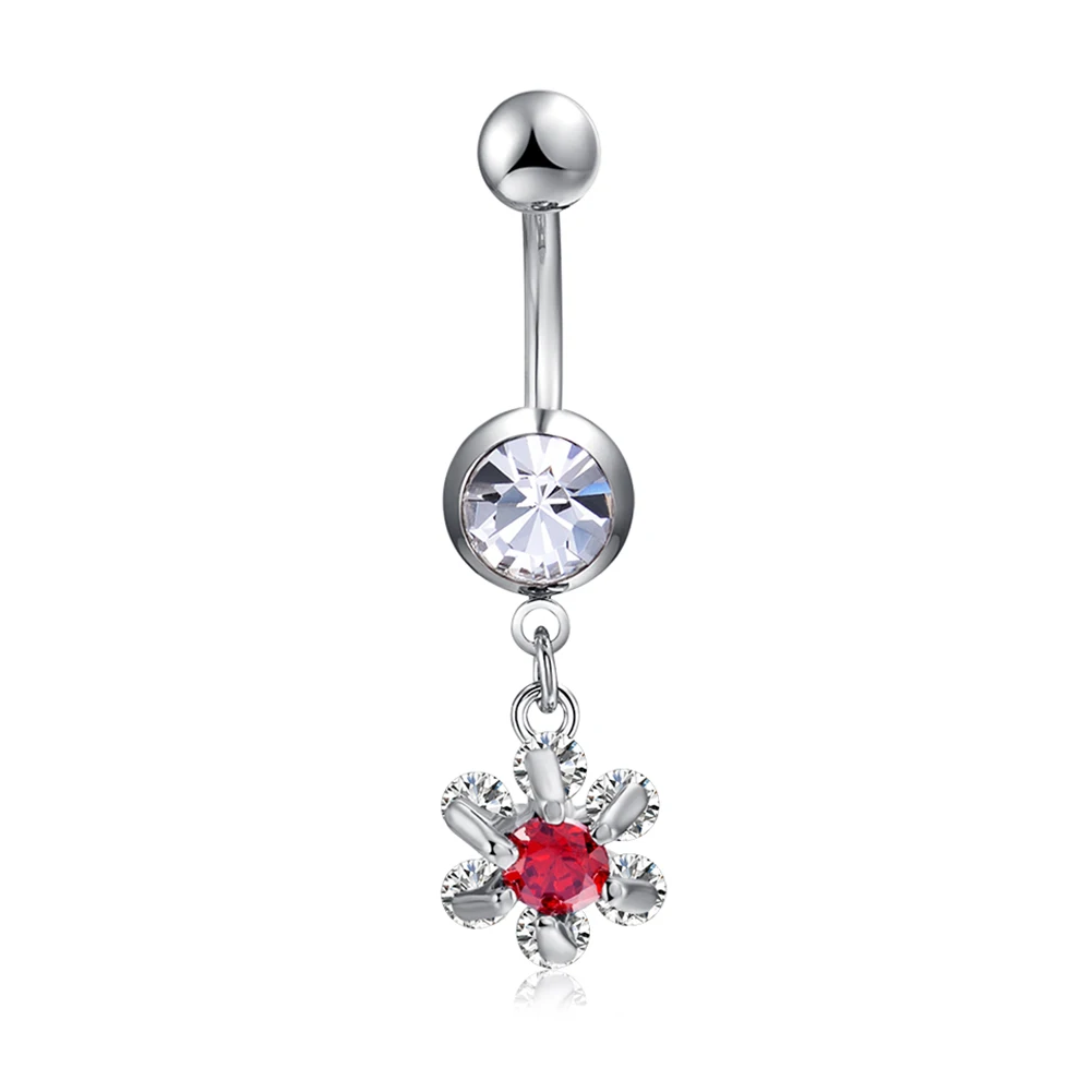 Buy 1pc Flower Navel Piercing Ombligo Pink Star Navel