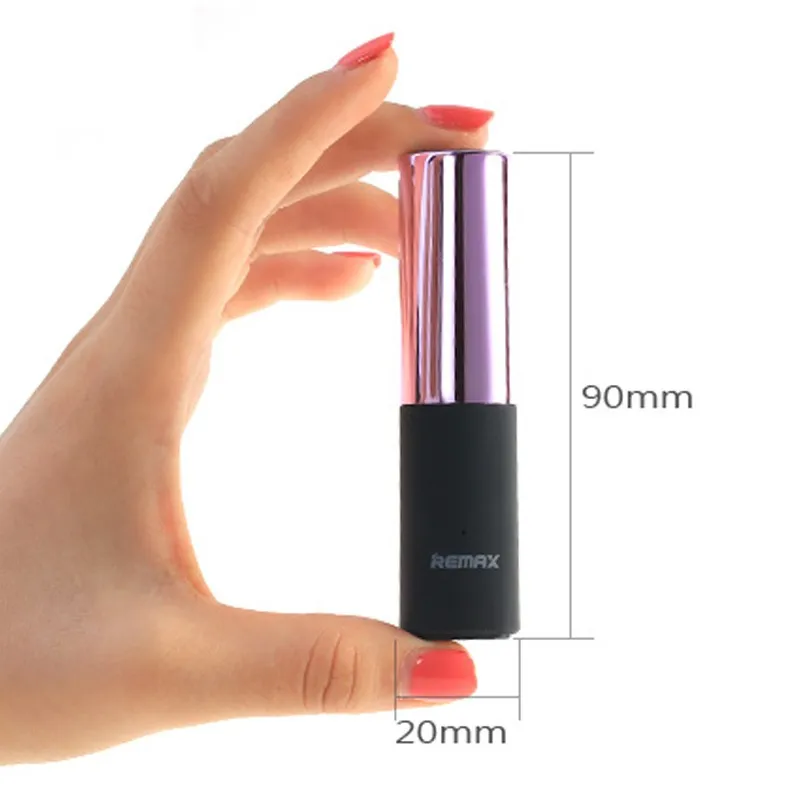 REMAX Lipstick power Bank 2400 мАч портативное зарядное устройство Внешний аккумулятор зарядное устройство для iphone 5s 6 7s samsung с бесплатным кабелем