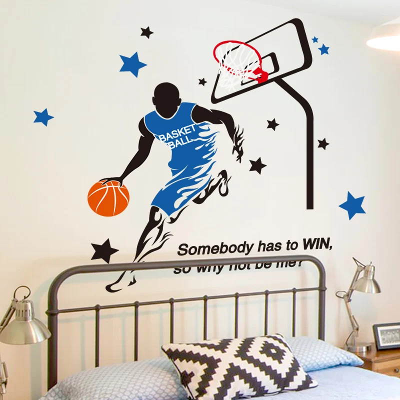 [SHIJUEHEZI] 3D космические настенные наклейки DIY баскетболист настенные наклейки для детской комнаты детская спальня потолочное украшение